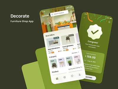 Decorate Furniture Shop App branding graphic design logo mobile app motion graphics ui