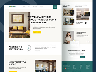 Dowtow - Interior website Landing page app design app ui architecture landing page architecture website branding design interior website design landing page logo typography ui ux ux research vector web design website design website ui