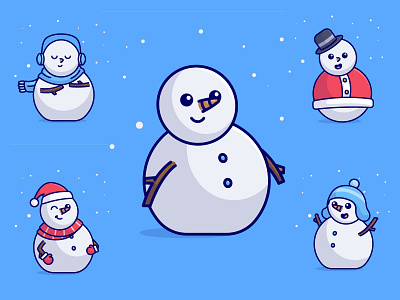 Cute Snowman Collections ☃️⛄❄️ cartoon cute cute snowman design illustration mascot snow snowman snowman illustration snowman logo snowman mascot snowmancartoon