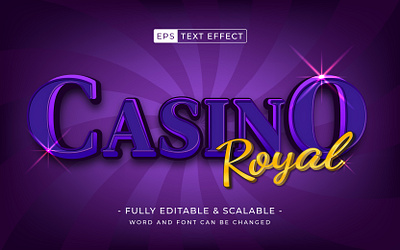 Casino royal Editable text style effect background design effect illustration lettering logo logotype modern style ui vector