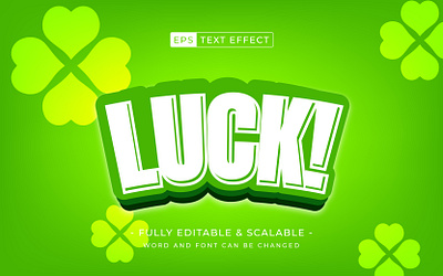 Luck 3d style editable text effect - game theme background casino design gambling illustration lettering logo logotype luck modern style typography ui vector