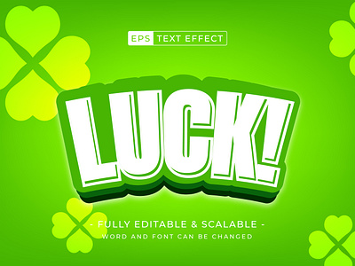 Luck 3d style editable text effect - game theme background casino design gambling illustration lettering logo logotype luck modern style typography ui vector