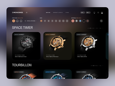 Watch Store Website Design dark theme design ecommerce fashion modern online page product shop shopping store ui ux watches web website