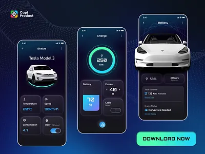 Car app - Futuristic Design Style app appdesign appuidesign car carapp carappdesign design futuristicapp futuristicdesign mobile mobileapp mobileappdesign modernapp ui