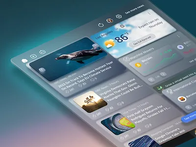 Windows 10 - Glassmorphism 🚀 3d dark dashboard desktop file glass glassmorphism light material news redesign shadow software design ui weather web windows 10 windows 11