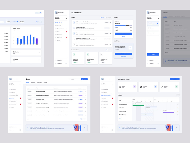 Probit app dashboard desktop estate house management real saas ui ux