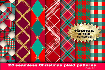 Christmas plaid patterns 🎅🏽 bonus christmas christmas background christmas pattern christmas plaid christmas tartan gold texture pattern plaid seamless seamless pattern vector