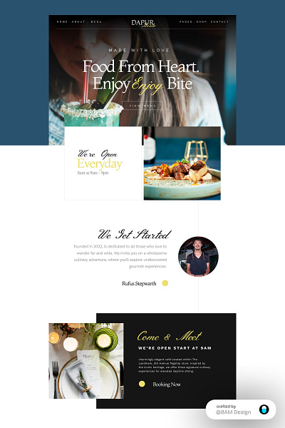 Culinary Restaurant Website agency branding culinary food foodies restaurant ui