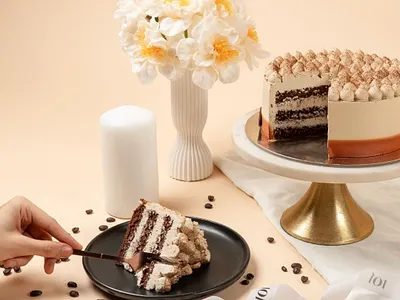 World Coffee Day cake coffee product social media styling