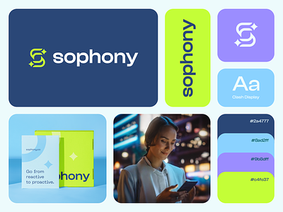 Sophony Branding abstract ai app branding clever corporate finance fintech letter logo mark minimal money monogram payment s saas star technology web