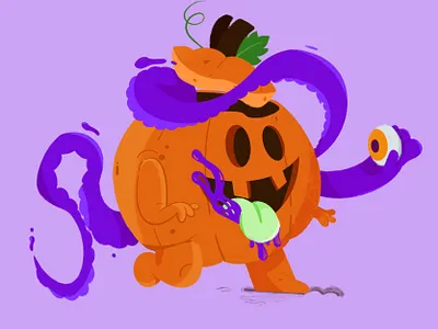 Stylized Halloween Pumpkin character character design character illustration design graphic design halloween illustration october orange pumpkin stylized halloween pumpkin