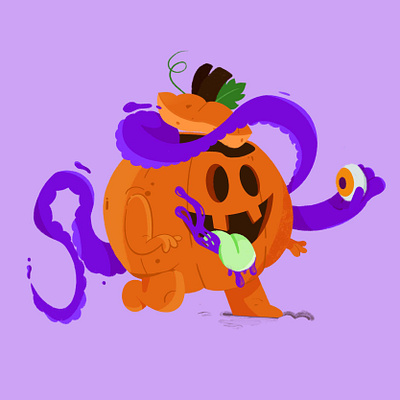Stylized Halloween Pumpkin character character design character illustration design graphic design halloween illustration october orange pumpkin stylized halloween pumpkin