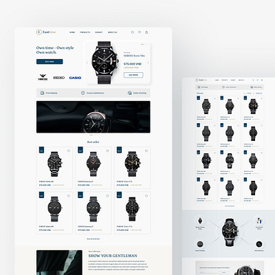 E-commerce website - a concept design for a watch store ui