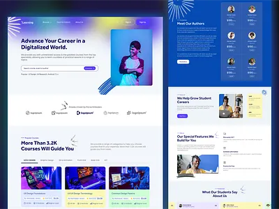 LMS Landing page - E-Learning design e learning landing page e learning website ksa design landing page lms design lms landing page design lms platform lms webapp lms website minimal design popular design webapplication website