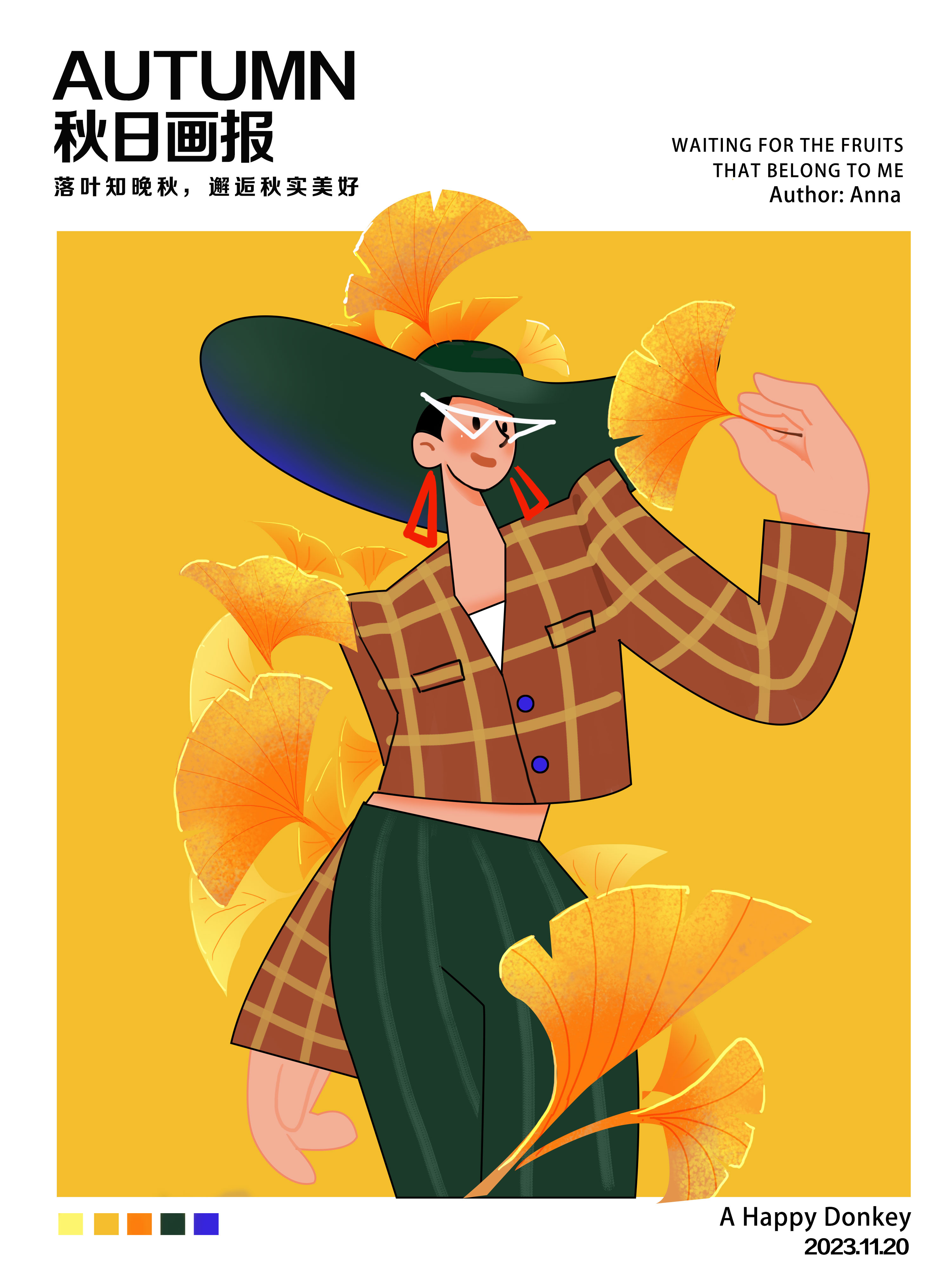 Autumn leaves graphic design 插图 设计