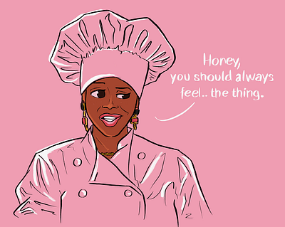 The Thing advice chef comic cook feelings friends funny geller honey illustration ipadpro monica pilot pink procreate procreateapp sticom thing tv show