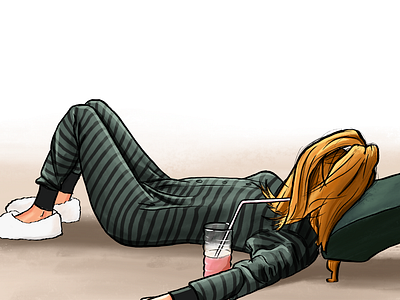 Do you have a plan? blond blonde comic drinking fanart friends funny girls green illustration ipadpro onesie phoebe pijama procreate procreateapp sad slippers slow slurp