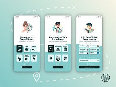 Onboarding - UX/UI Design daily ui daily ui 23 daily ui challenge dailyui dailyuichallenge mobile app mobile first onboarding product design travel app ui ui design uiux uiux design ux ux design uxui website