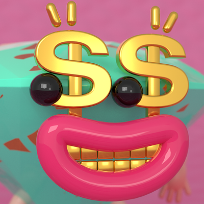 Bring-bring 💎💎💎💰💖👀 3d 3d animation 3d illustration after effects animation c4d character character design cinema 4d diamond face fun gif graphic design happy illustration money motion graphics redshift rich