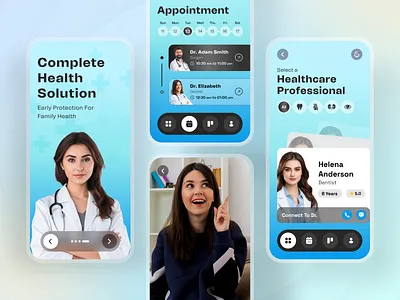 Telemedicine App Design - Healthcare App appointment booking doctor ehr health app healthcare app design healthcare app ui medical app design patient patient app schedule telemedicine app design telemedicine ui design ui design ui kit ux design