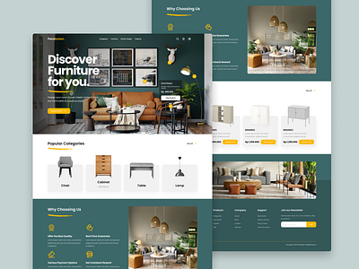 Furniture Online Store Landing Page furniture hero image homepage landing page uidesign uiux userinterface website websitedesign