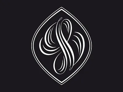 Monogram JL flourishes lettering logo monogram script