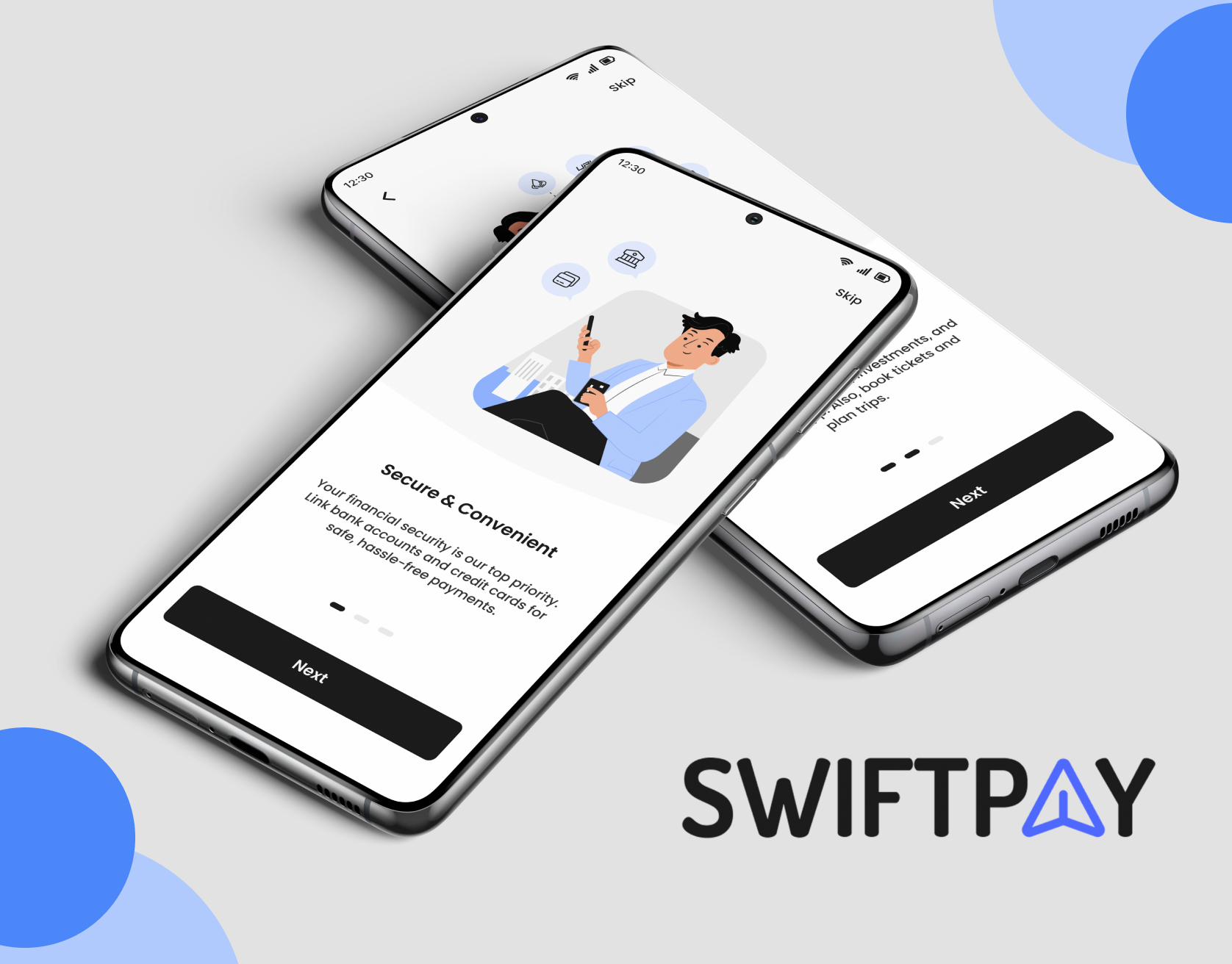 Onboarding Screens - SwiftPay app design case study figma mobile app mobile app design onboarding onboarding animation onboarding designs onboarding illustrations onboarding screens onboarding ui ux designs pay app payments app payments app design presentation splash screen ui ui us designs ui ux ux