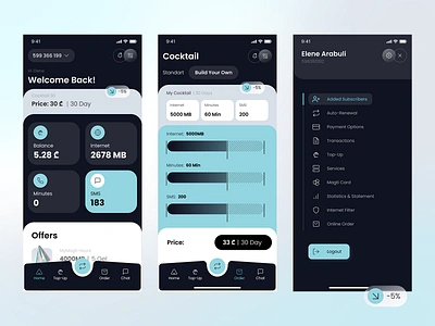 "Magti" mobile app redesign app blue figma gerorgia interface magti mobile number tbilisi top up ui ux