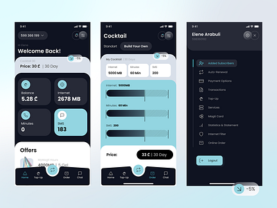 "Magti" mobile app redesign app blue figma gerorgia interface magti mobile number tbilisi top up ui ux