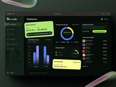 Dashboard - Bloomly dashboard design ui uiux ux web application web dashboard web3.0