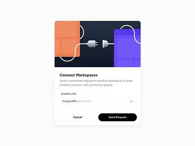 Connection Request Modal connect connection connection request dialog illustration modal plug request saas share sharing ui url windows workspaces