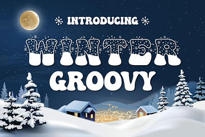 Winter Groovy Decorative Font card fonts chrismas fonts crafs fonts decorative fonts groovy hand lettering happy holidays happy new year fonts holiday fonts merry chrismas fonts new year fonts package fonts snow fonts winter