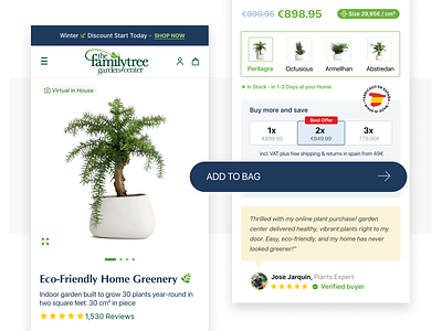 Garden Product Page Redesign - UX / UI conversion rate optimization cro design product page ui ux web design website design