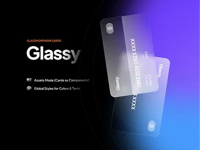 Glassy Cards 3d animation branding graphic design logo motion graphics ui ux