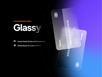 Glassy Cards 3d animation branding graphic design logo motion graphics ui ux