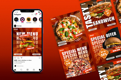 Fast Food Restaurant Social Media Post graphic design