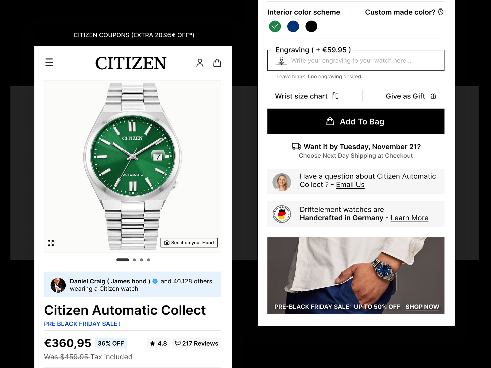 Citizen Product Page Redesign UX UI CRO by Mustapha