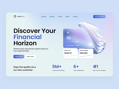 Banking Website Design bank bank webdesign bank website banking fintech gradient header design landing page landingpage modern site ui design web header webdesign