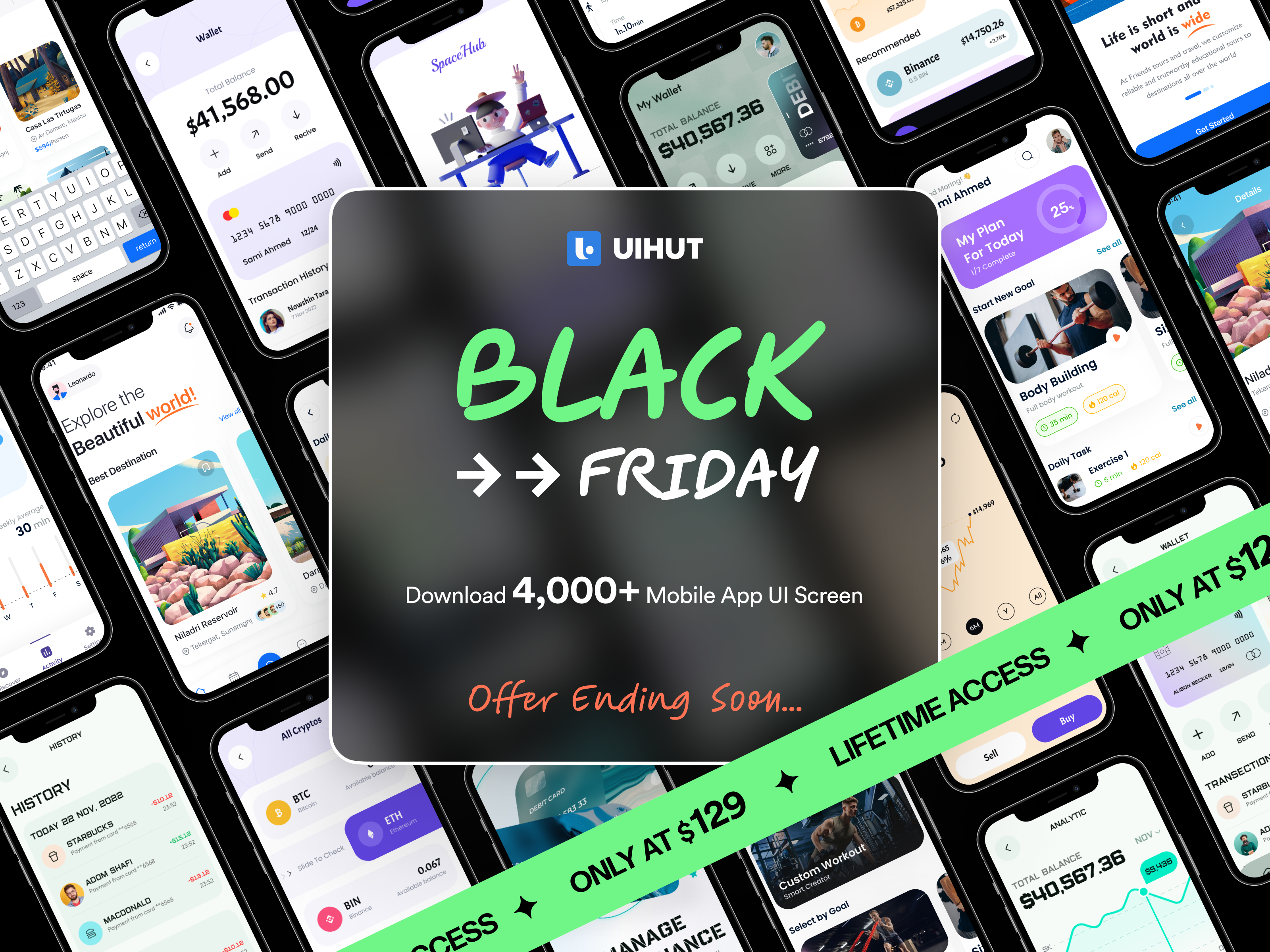 Black Friday Lifetime Sale! blackfriday blackfridaysale design discount free ui resource illustration landing page resource lifetimedeal sale ui resource uihut web ui