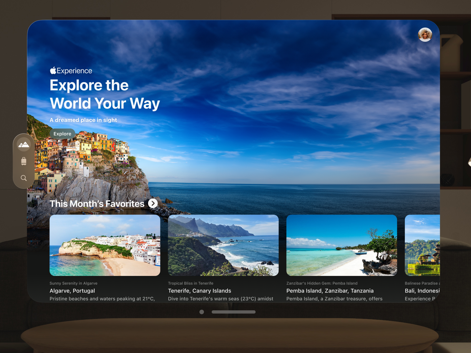 Vision - Apple Experience concept explore homepage islands travel vision vr