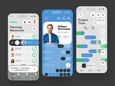 Vogsy - Planning Resources Mobile App app automation business crm dashboard design fintech ios luxury management mobile plan planning projects resources saas software ui ux uxdesign