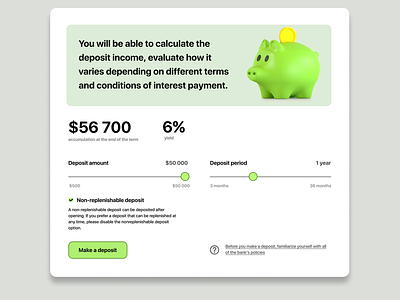 Deposit calculator. ui