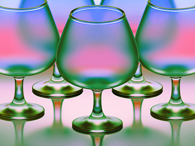 Wine Glasses – Digital Illustration 3d art 3d blender 3d illustration abstract art album cover art direction art director bold colors branding color blend colorful cover artwork editorial illustrator glasses gradient art gradients illustration magazine cover reflection visual art