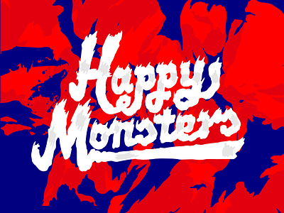 Happy Monster v.1 cartoon design filip fun furr hair illustration komorowski letters logo logos logotype magic monster happy script toy typo typography vector