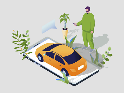 Taxi 2d animation booking cab commute convenientride design flat illustration isometric man mobile motion onthego rideshare taxi transportation travel urbanride