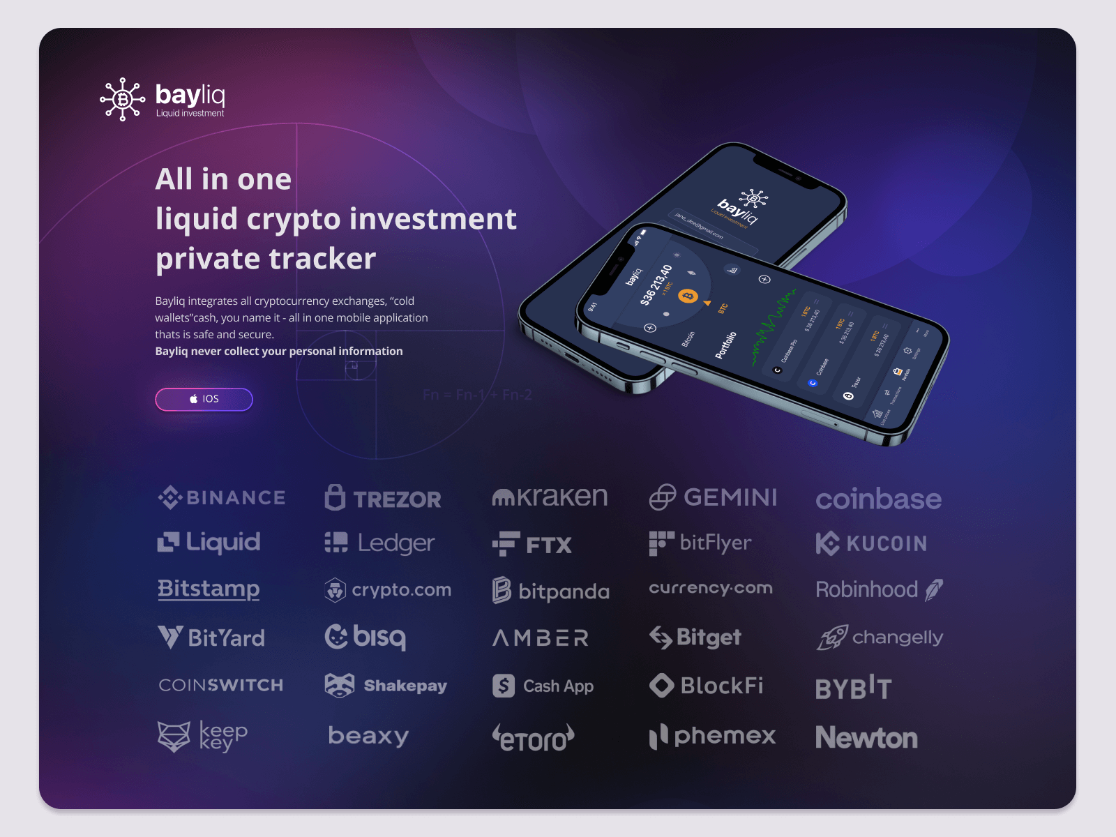 Promo web site of a crypto investment tracker adaptive branding crypto design flat flat ui landing page promo responsive site ui web