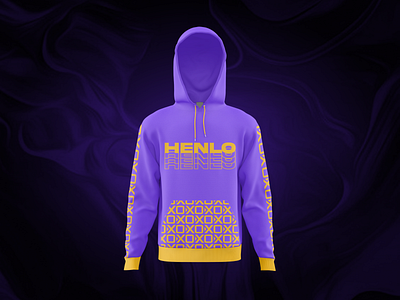 Henlo Hoodie branding design fashion graphic design hoodie illustration logo mockup purple typography ui vector