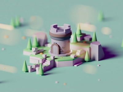 Tiny Castle 3d cinema 4d game gamedesign illustration isometric lowpoly