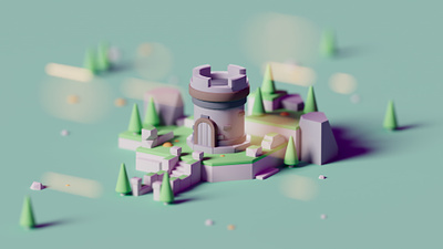 Tiny Castle 3d cinema 4d game gamedesign illustration isometric lowpoly