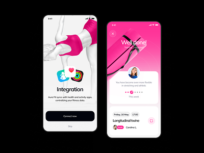 AuraFit: Fitness Mobile App Design app design fitness fitness club mobile onboarding sport stretching ui ux workout